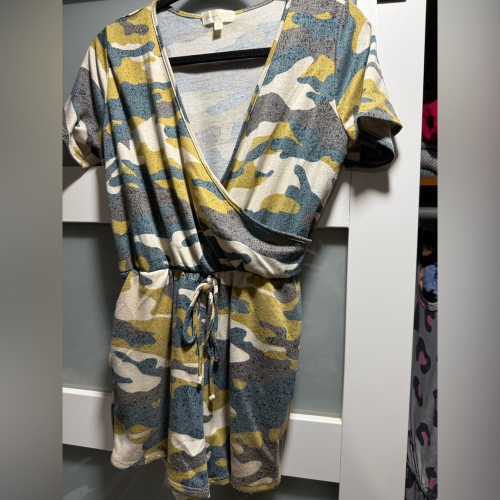 Camouflage Wrap-Style Sleep Romper